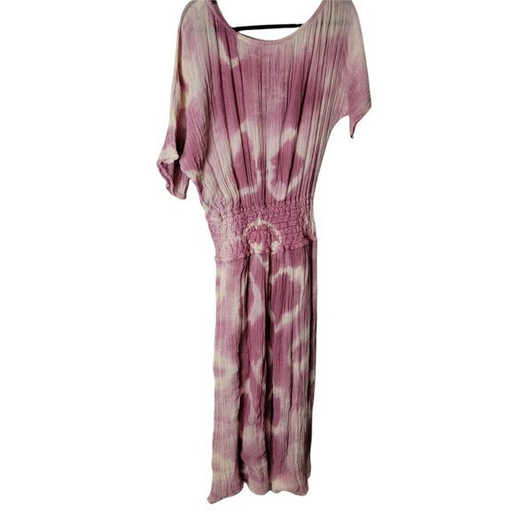 JENS PIRATE BOOTY TYE DYE LAPIS MAXI DRESS GUAZY BOHO MEDIUM/LARGE PINK WHITE - Picture 3 of 9